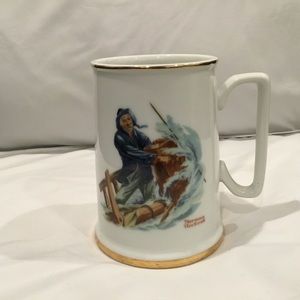 Coffee mug. “Braving the storm” by Norman Rockwell